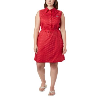 Columbia Jurken Dames, PFG Bonehead Stretch Sleeveless Plus Size Rood, 05EWBHRLG